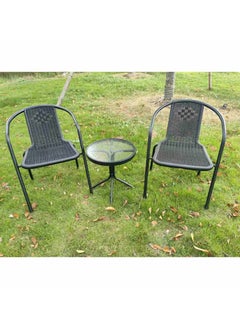 DubaiGallery 3-Piece Bistro Table Garden Furniture Balcony Furniture Patio Furniture Patio Furniture Outdoor Garden Lounge 1 Table and 2 Chairs for Porches Courtyards Patios Balconies Pool Edges  - Image 1