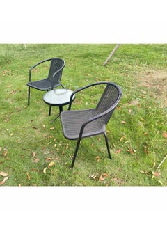 DubaiGallery 3-Piece Bistro Table Garden Furniture Balcony Furniture Patio Furniture Patio Furniture Outdoor Garden Lounge 1 Table and 2 Chairs for Porches Courtyards Patios Balconies Pool Edges  - Image 2