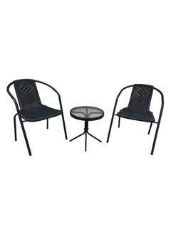 DubaiGallery 3-Piece Bistro Table Garden Furniture Balcony Furniture Patio Furniture Patio Furniture Outdoor Garden Lounge 1 Table and 2 Chairs for Porches Courtyards Patios Balconies Pool Edges  - Image 4
