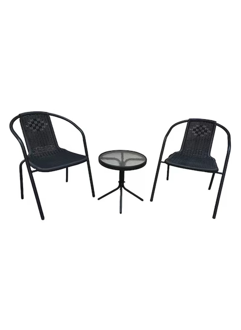 DubaiGallery 3-Piece Bistro Table Garden Furniture Balcony Furniture Patio Furniture Patio Furniture Outdoor Garden Lounge 1 Table and 2 Chairs for Porches Courtyards Patios Balconies Pool Edges  - Image 4