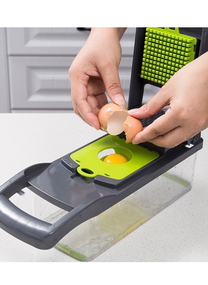 Bukela - Vegetable Grater Vegetable Chopper Slicer Dicer 16 -in -1 Onion Chopper Fruits Cutter Food Chopper/Cutter with 7 Stainless Steel Blades, Adjustable Slicer & Dicer with Storage Container - Image 1