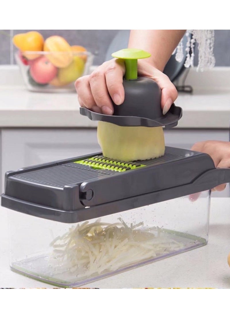 Bukela - Vegetable Grater Vegetable Chopper Slicer Dicer 16 -in -1 Onion Chopper Fruits Cutter Food Chopper/Cutter with 7 Stainless Steel Blades, Adjustable Slicer & Dicer with Storage Container - Image 1