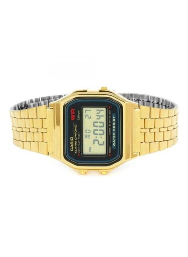 كاسيو ساعة كاسيو الرقمية المقاومة للماء من الفولاذ المقاوم للصدأ A159WGEA-1 - 33 مم - ذهبي - Image 2