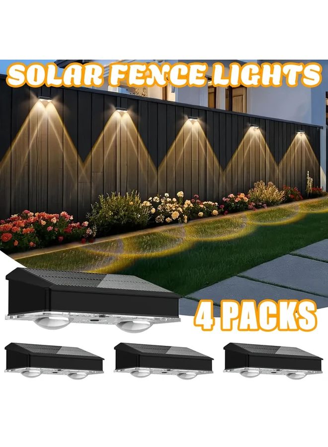 4 Packs Solar Wall Lights Outdoor Smart Sensor Decorative Lighting For Fence Garage - Image 1