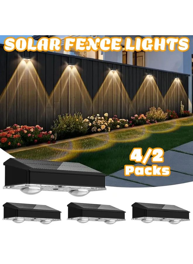 4 Packs Solar Wall Lights Outdoor Smart Sensor Decorative Lighting For Fence Garage - Image 2