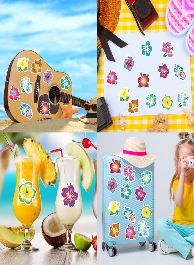 HOWAF 288pcs Hibiscus Stickers Hawaiian Tropical Luau Stickers Hawaii Flower Self Adhesive Sticker Hibiscus Flower Label Sticker for Summer School Kids Crafts Supplies, Aloha Flowers Decals - Image 5