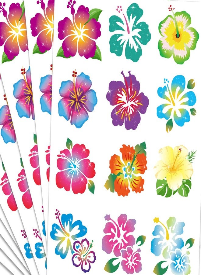 HOWAF 288pcs Hibiscus Stickers Hawaiian Tropical Luau Stickers Hawaii Flower Self Adhesive Sticker Hibiscus Flower Label Sticker for Summer School Kids Crafts Supplies, Aloha Flowers Decals - Image 4