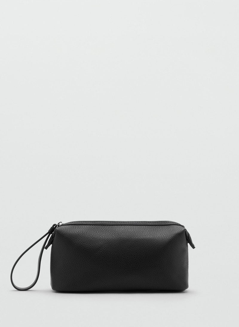 Mango Man Contrast-Strap Pebbled Cosmetic Bag  - Image 1