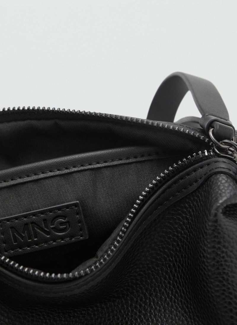 Mango Man Contrast-Strap Pebbled Cosmetic Bag  - Image 4