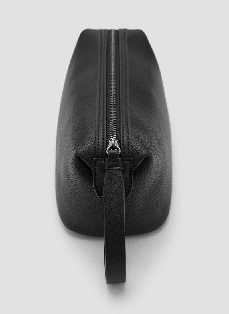 Mango Man Contrast-Strap Pebbled Cosmetic Bag  - Image 2