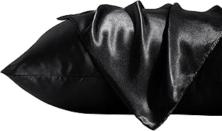 BEDSUM 2 Pack Standard Silk Satin Pillowcases for Hair and Skin, Silky Soft and Luxurious Bedding Pillow Cases with - Image 1