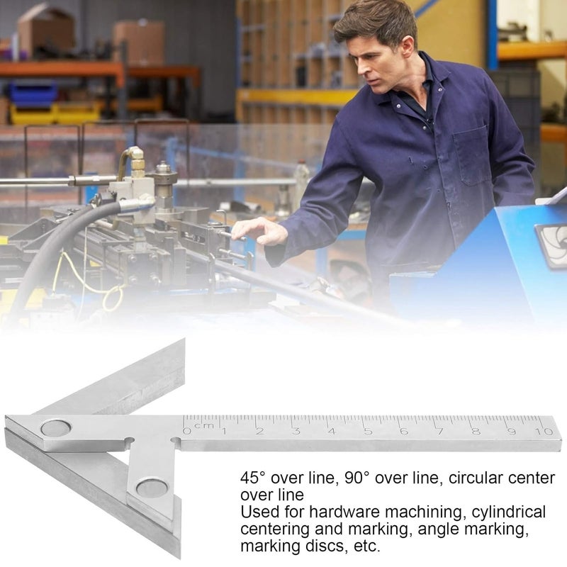 مسطرة زوايا متعددة الوظائف 100x70مم لتصنيع الأجهزة وتوسيط الأسطوانات - Image 3