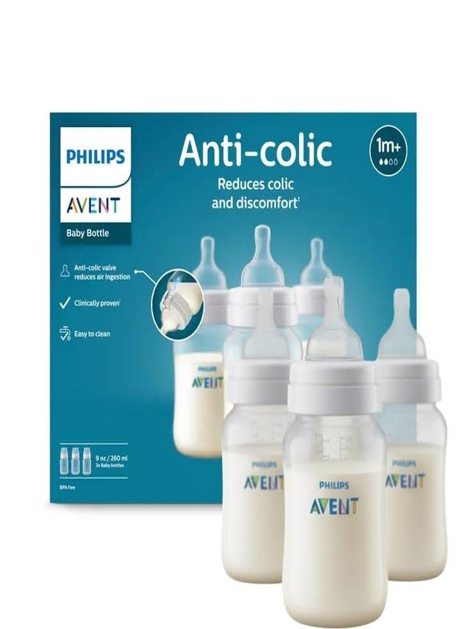 Avent Philips Avent Anti Colic Baby Feeding Bottle| 260ml - Pack of 3 | World's No.1 Brand Recommended by Moms | (Combo Pack)| Anti-Colic Value Help Reduce Air Ingesion | SCY103/30 - Image 1
