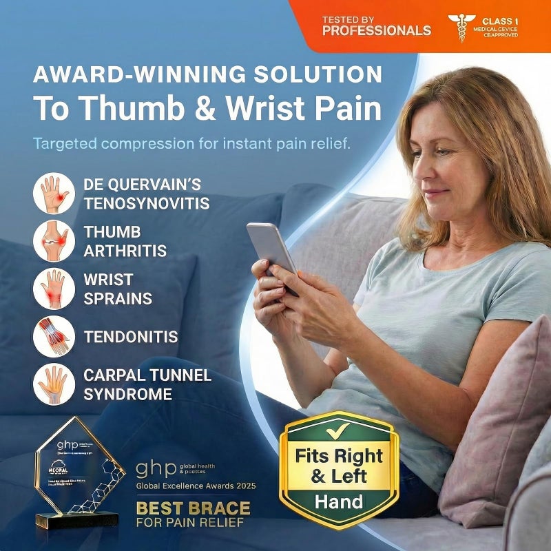 Fitsoon Thumb Wrist Brace | Upgraded Thumb Spica Splint Stabilizer Pain Relief Night Support for De Quervainâ€™ s Tenosynovitis Trigger Finger Arthritis Sprains | Breathable Fabric (Rose Pink/Black, L/XL - Fit both hands) - Image 2