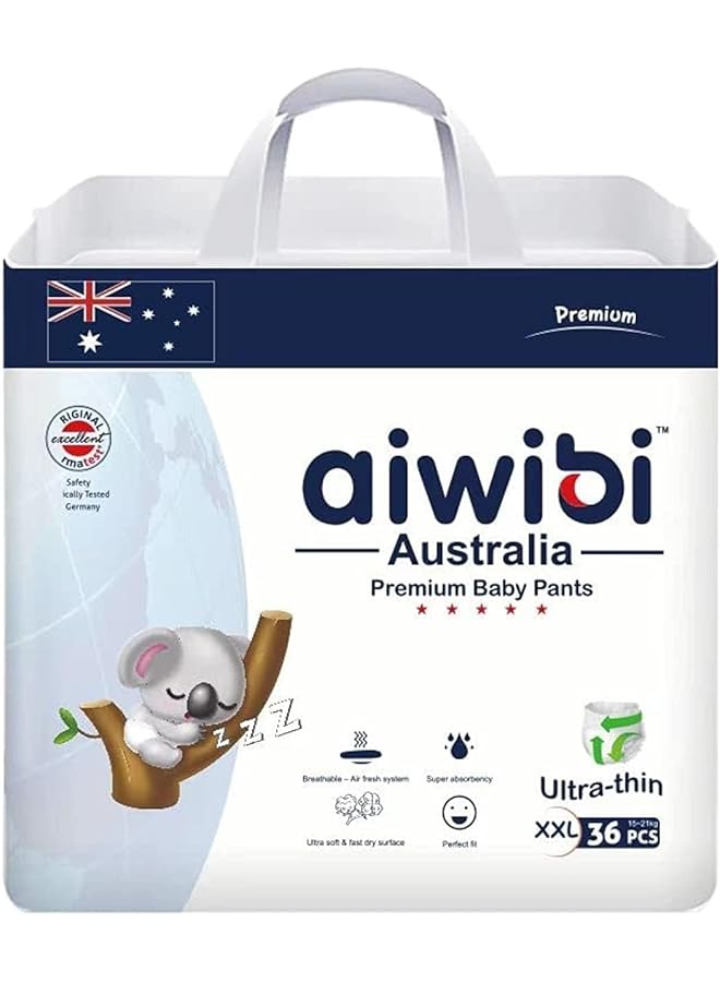 aiwibi Ultra Thin Premium Baby Pants Diaper Super Soft And Ultra Thin Anti Irritation Pants Super Absorption 360 Stretchy Waistband (Large 24 Count) - Image 1