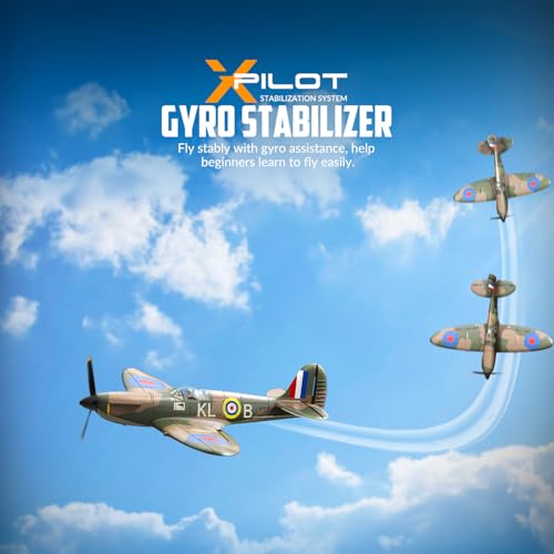 VOLANTEXRC RC Plane Spitfire Fighter 4CH Remote Control Airplane RTF with Aileron, Gyro, Aerobatics & 3 Modes to Fly, Hobby Radio Controlled Warbird Aircraft for Adults, Beginners(Green) - Image 4