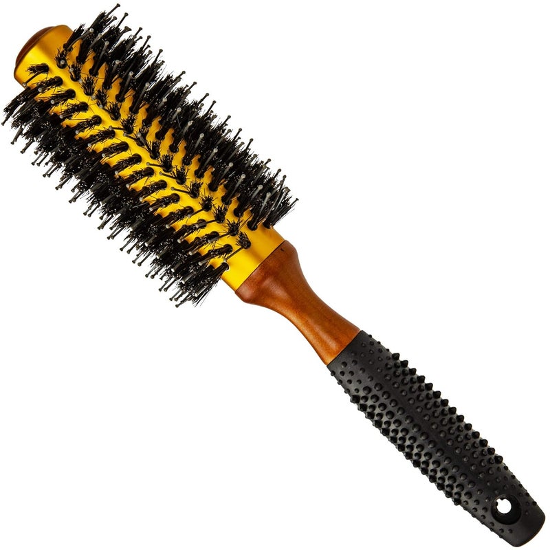 Professional AntiStatic Roller Hair Brush  Boar Bristle Thermal Ceramic Barrel for Styling and Blow Drying  14 Rows For Medium to Long Hair  By Cantor