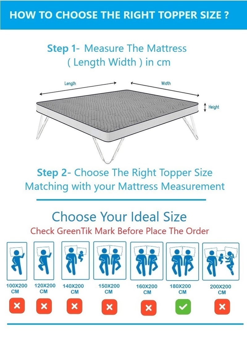 Blueberry Mattress Topper Cotton Box Stiched With 4 Corner Elastic 10cm Thick 180x200cm  - Image 4