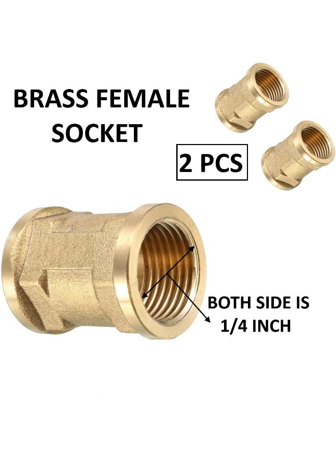 Royal Apex 2Pcs Set Brass Multi Purpose Hose Fittings With Bsp Thread For Plumbing Gas Hot Water Pipe Connector Pneumatic Etc Female Socket 1/4 Inch - Image 2