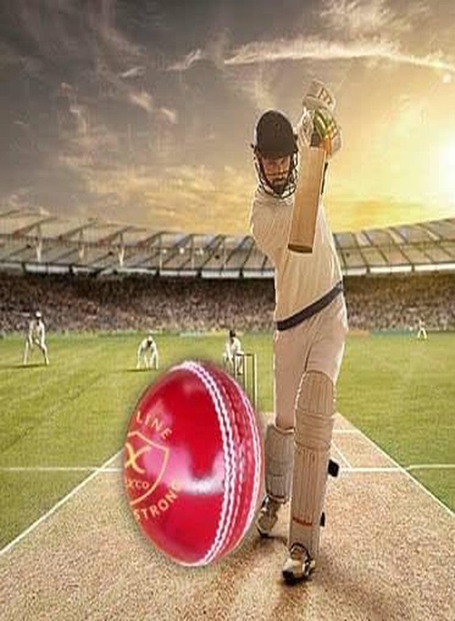 BOXCO Skyline Hand Stiched Four Piece Cricket Leather Ball Water Proof, One Day and Test Matches (Red) (Pack of 6) - Image 5