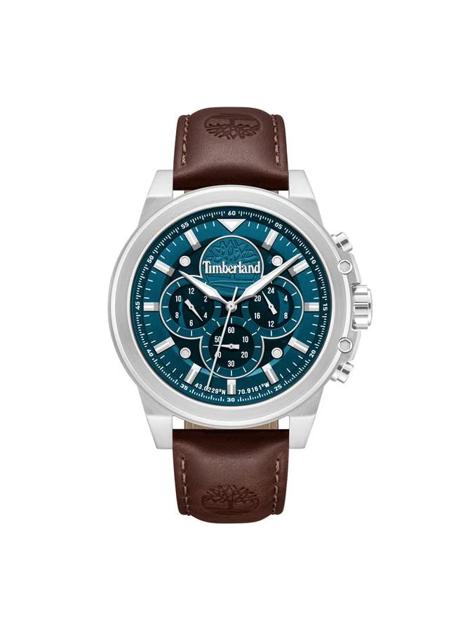 تمبرلاند Fast Strike Green Dial Leather Strap Multifunction Watch for Men, 46mm