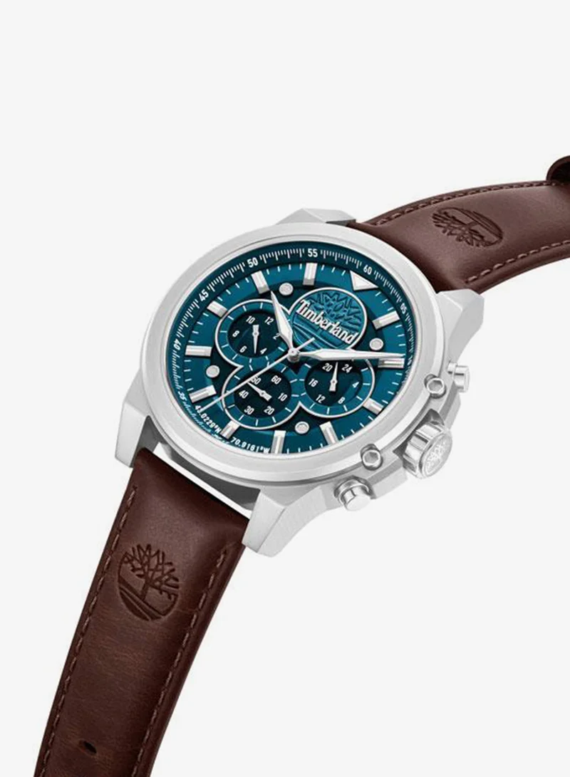 تمبرلاند Fast Strike Green Dial Leather Strap Multifunction Watch for Men, 46mm