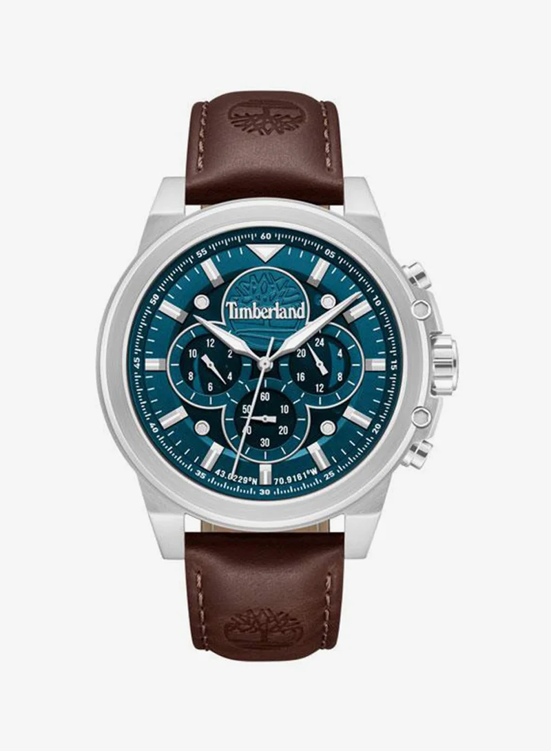 تمبرلاند Fast Strike Green Dial Leather Strap Multifunction Watch for Men, 46mm