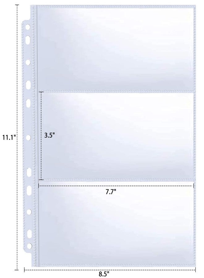 WITHYU 30 Pack 180 Pockets 11 Hole Currency Collection Sleeves, Cash Collecting Album Refill Page, Double Side 3 Pockets Currency Sheets for Collecting Dollar Bills, Paper Money, Foreign Currency and Coupons - Image 5