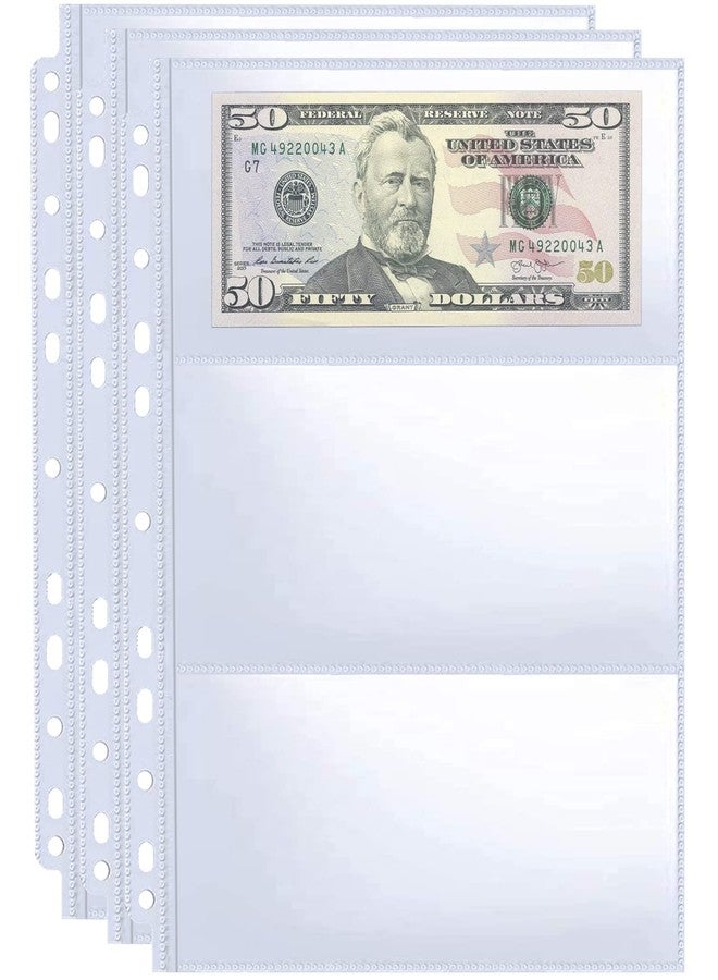WITHYU 30 Pack 180 Pockets 11 Hole Currency Collection Sleeves, Cash Collecting Album Refill Page, Double Side 3 Pockets Currency Sheets for Collecting Dollar Bills, Paper Money, Foreign Currency and Coupons - Image 1