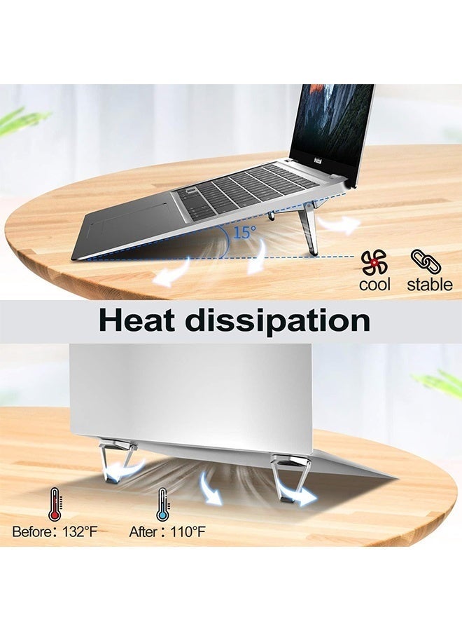2 Pcs Portable Invisible Laptop StandMini Alu minum Cooling Pad,Computer Keyboard Mount Kickstand,Ergonomic Lightweight Laptop Desk Stand for MacBook Pro/Air, Lenovo,12-17 Inches - Image 2