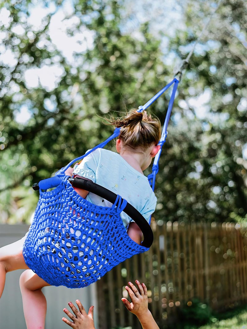 JKsmart Swing Seat for Kids Heavy Duty Rope Play Secure Children Swing SetPerfect for IndoorOutdoorPlaygroundHomeTreewith Snap Hooks and Swing Straps440 lbs CapacityBlue - Image 3