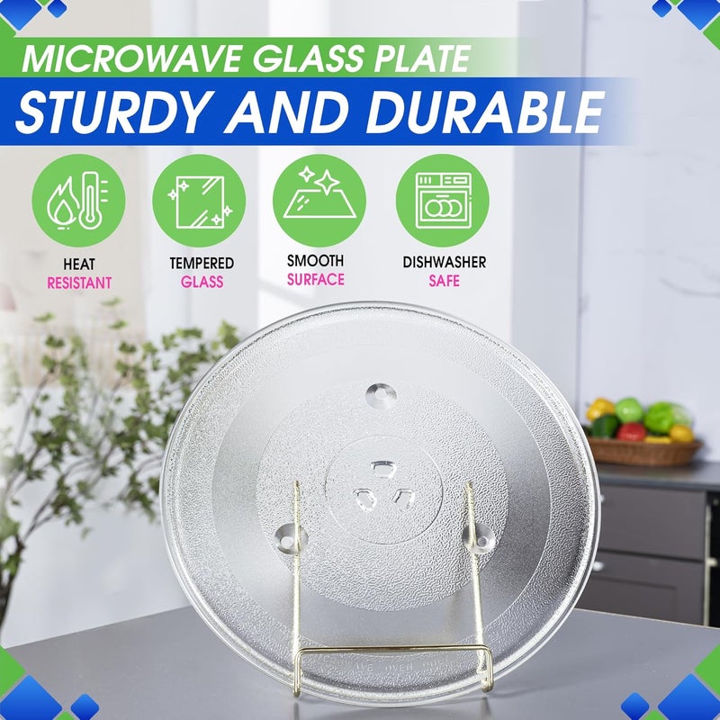 Bagean استبدال طبق الميكروويف 12-3/8 بوصة لطبق دوران زجاجي Oster P34 - صينية طهي للفرن تناسب الأطباق من العديد من ماركات أطباق دوران الميكروويف بما في ذلك GE و Panasonic و Sanyo - Image 2