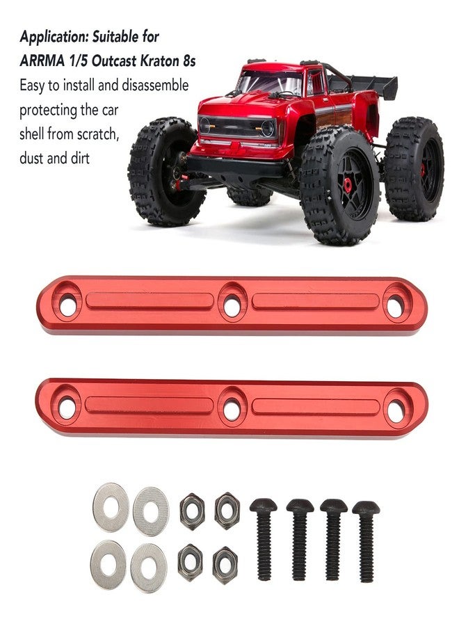 Aoutecen Roof Rails, 2PCS RC Roof Rails Aluminium Alloy RC Body Roof Rails Compatible with ARRMA 1/5 Outcast Kraton 8s(Red) - Image 2