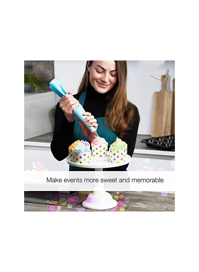 Raxoom Piping Bags and Nozzles Sets of 8 Pcs with Converter, Premium Stainless Steel Icing Reusable Piping Kit for DIY Decorating Cakes Cupcakes - Image 4