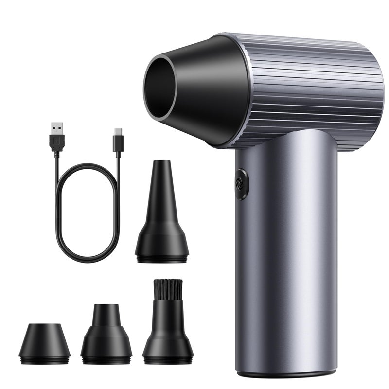 COSANO FullMetal Jet Dry Mini Blower 300000 RPM Electric Air Duster Rechargeable Compressed Air Blower HighPower Air Duster with 3 Speeds 4 Nozzles for Keyboards Car and Outdoors Cleaning