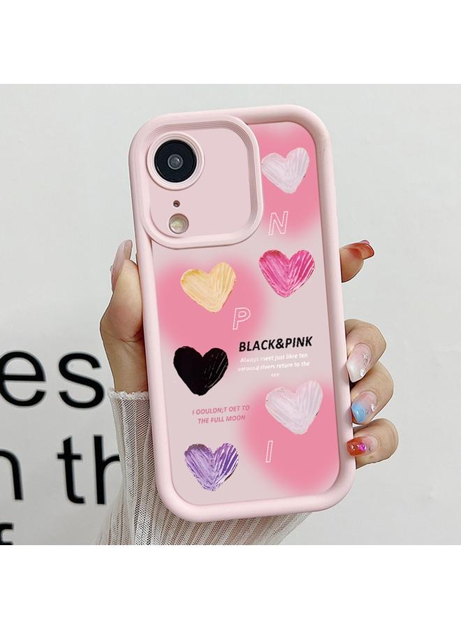 جراب هاتف iPhone XR Diamond Sand TPU بتغطية كاملة (وردي JGS19)