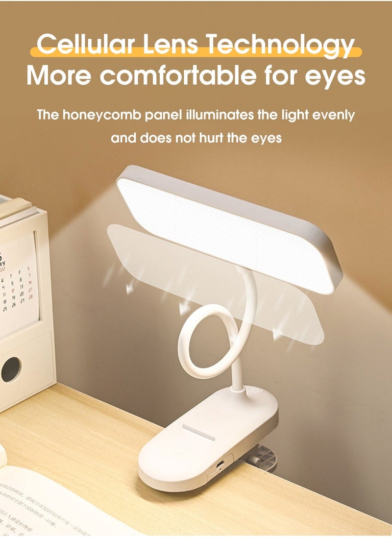 LOOPITYS 3 Modes Touch Dimming USB Dimming Clip Table Lamp Student Dormitory Learning Study Table Light Bedside Flexo Lamps - Image 3