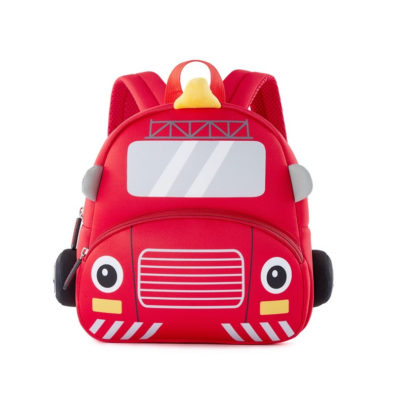 KK CRAFTS Preschool Backpack Toddler Neoprene Animal Schoolbag Lunch backpack for Kids Boys GirlsFire Engine
