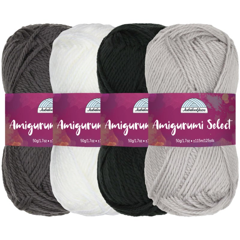 BambooMN JubileeYarn Amigurumi Select Yarn  Baby Acrylic  Shades of Grey  4 Skeins