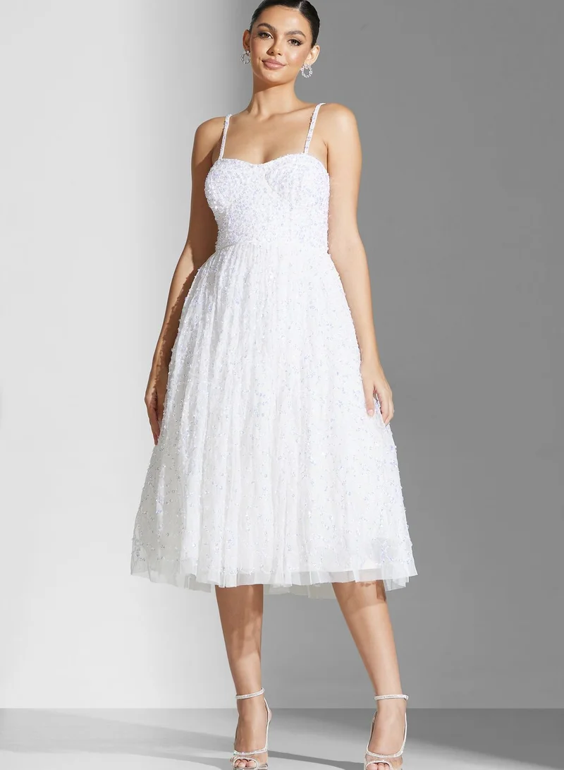 Maya Embroidered Sweetheart Neck Bridal Dress