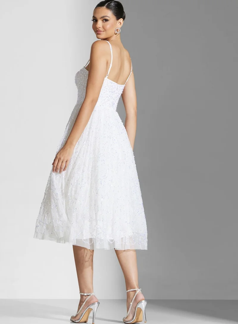 Maya Embroidered Sweetheart Neck Bridal Dress