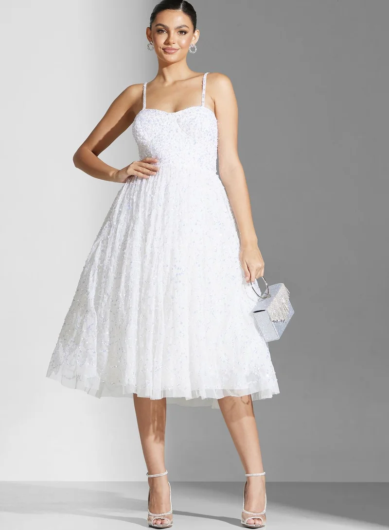 Maya Embroidered Sweetheart Neck Bridal Dress
