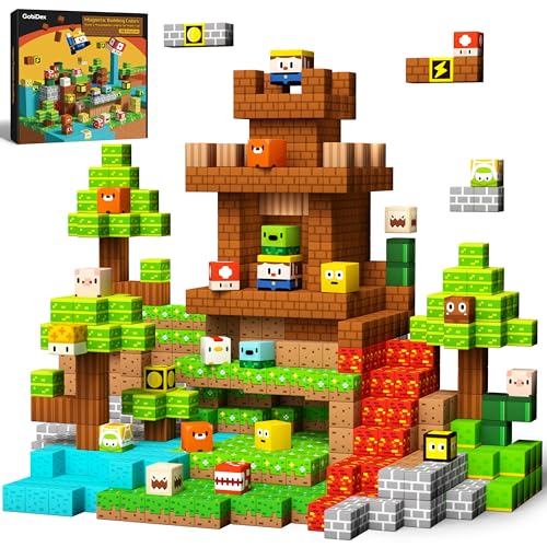 GobiDex 100PCS Magnetic Blocks Kids Building Toys for Boys Girls 3 GameBased Build MagWonder with Magnet Construction Toys STEM Sensory Gift for Birthday 1 inch - Image 1