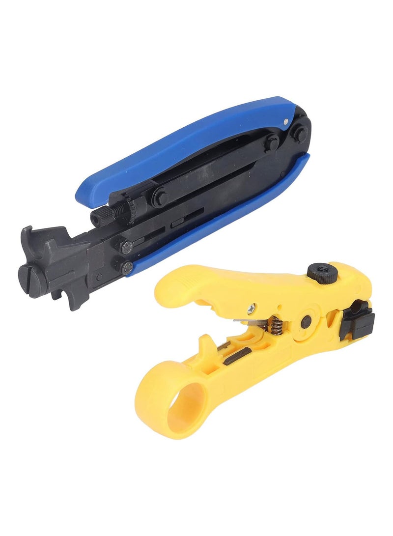 GGOOT Crimping Pliers Wire Stripper, Cable Crimper Tool Set Kit, with 20Pcs F Connector, for RG59 RG6 - Image 4