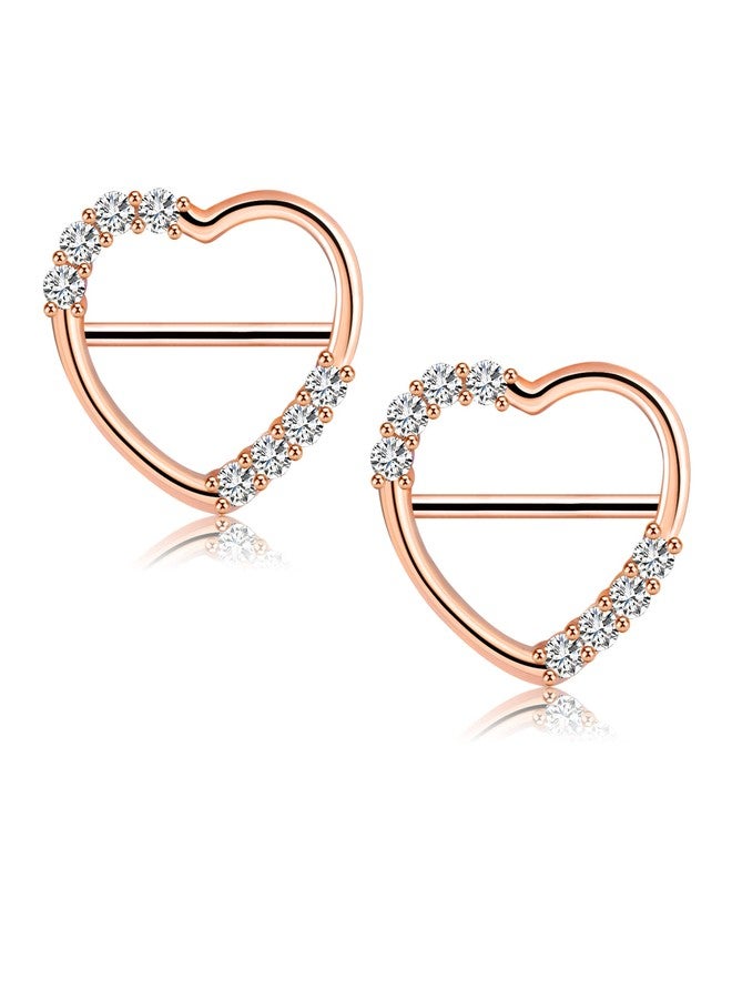 Melighting Heart Rings 14G Dainty Clicker Shiny Clear CZ Piercing Jewelry 316L Surgical Steel Piercing Barbell for Women - Image 1