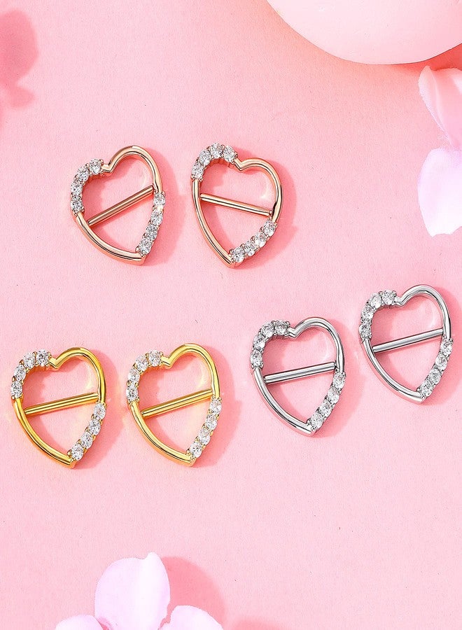 Melighting Heart Rings 14G Dainty Clicker Shiny Clear CZ Piercing Jewelry 316L Surgical Steel Piercing Barbell for Women - Image 4