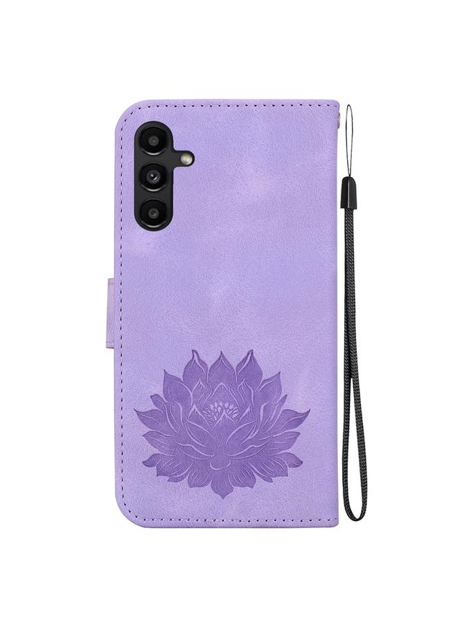 erorex Case For Samsung Galaxy A15 Lotus Embossed Leather Phone Case - Image 3