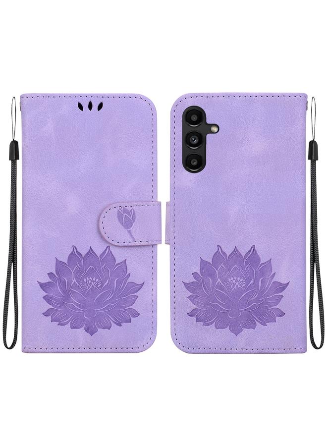 erorex Case For Samsung Galaxy A15 Lotus Embossed Leather Phone Case - Image 1