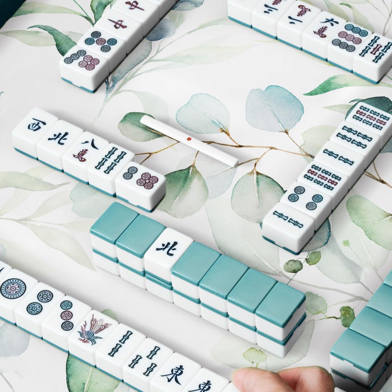 molovsiny Mahjong Mat for Table - Durable Mahjong Table Cover with Unique Design, Premium Mahjong Accessories, Perfect Mahjong Gifts for Women, Game Mat for Mahjong and Board Game Enthusiasts Ethereal Leaves - Image 4