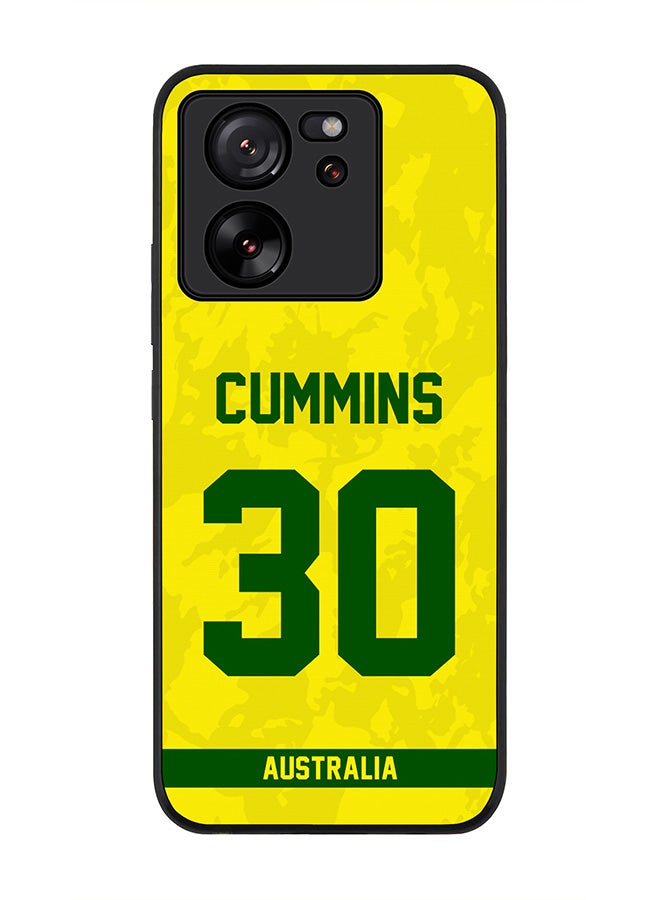 Rugged Black Edge case for Xiaomi 13T / Xiaomi 13T Pro,Slim fit Flexible Cover - Team Australia Pat Cummins, Jersey No 30